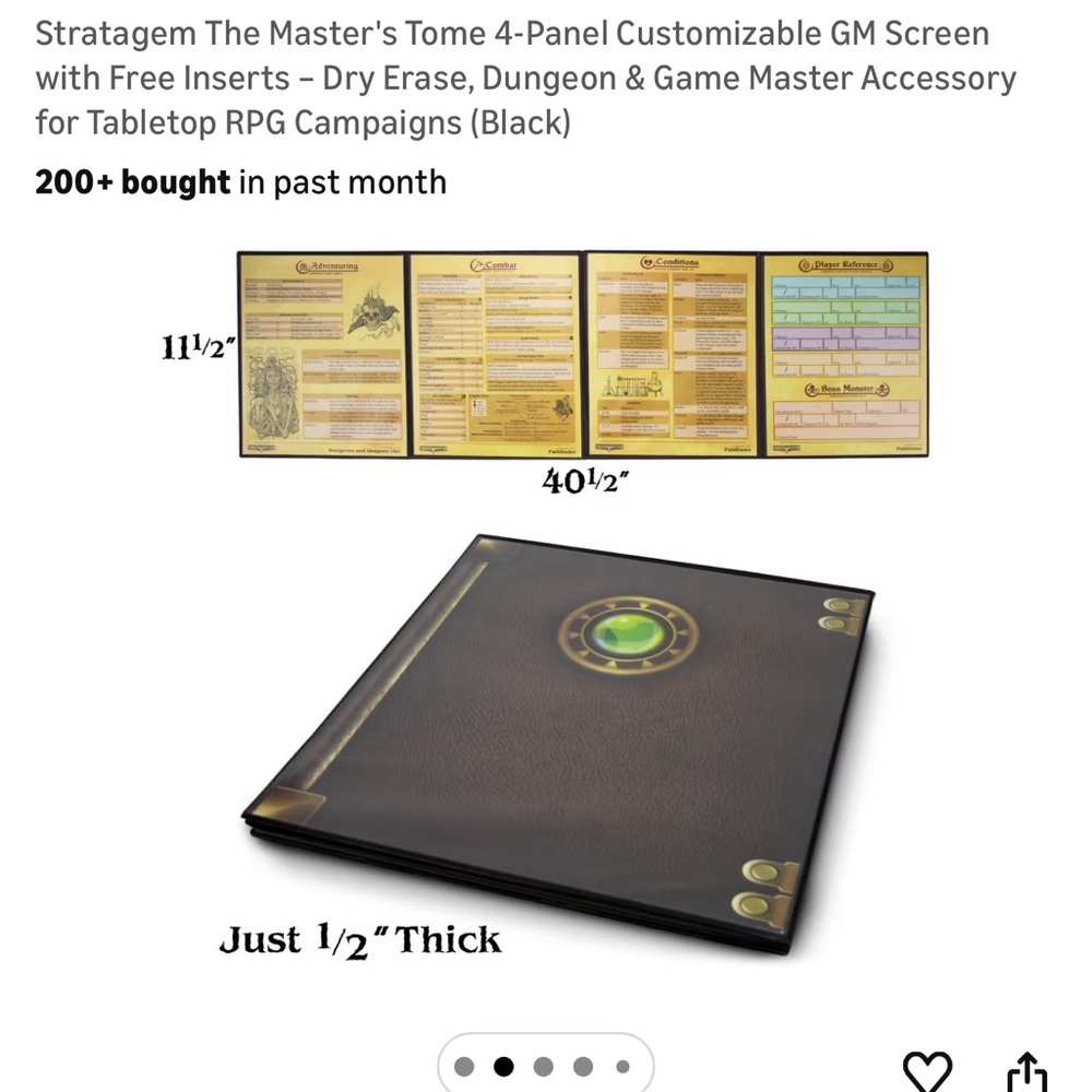 Stratagem 4-Panel Customizable GM Screen